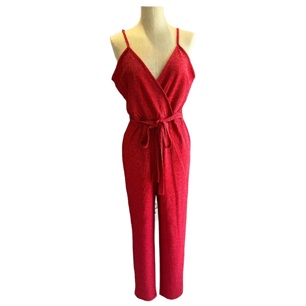 Windsor Vibrant Red Wrap Jumpsuit